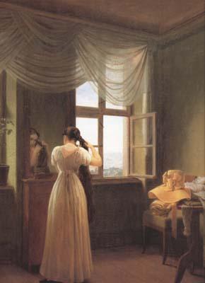 Georg Friedrich Kersting Woman before a Mirror (mk10) oil painting image